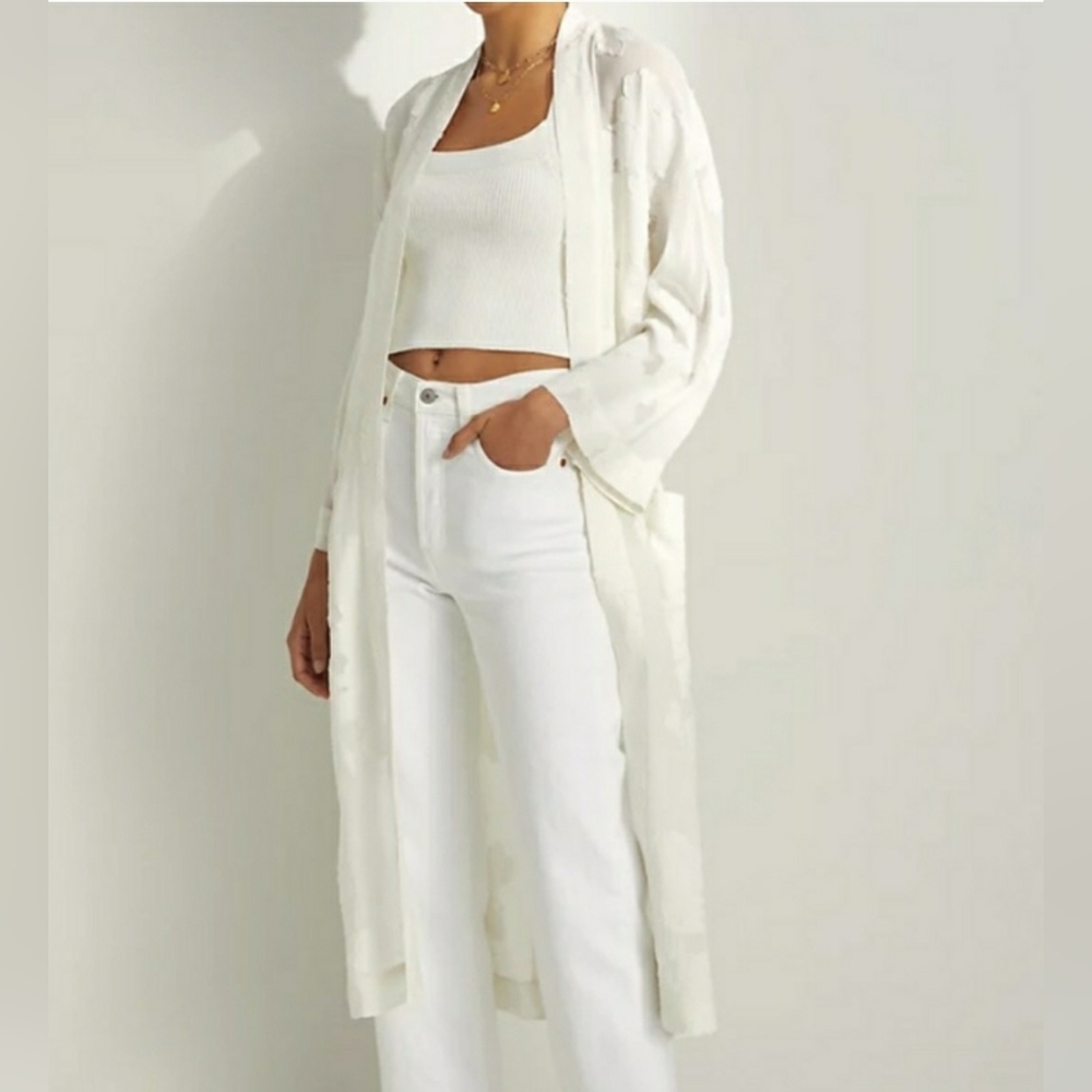 Aritzia Durante Plaid Linen Texture Robe